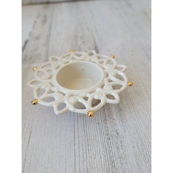 Lenox snow lights tea light holder shine Xmas candle‎ decor home - Picture 2 of 4